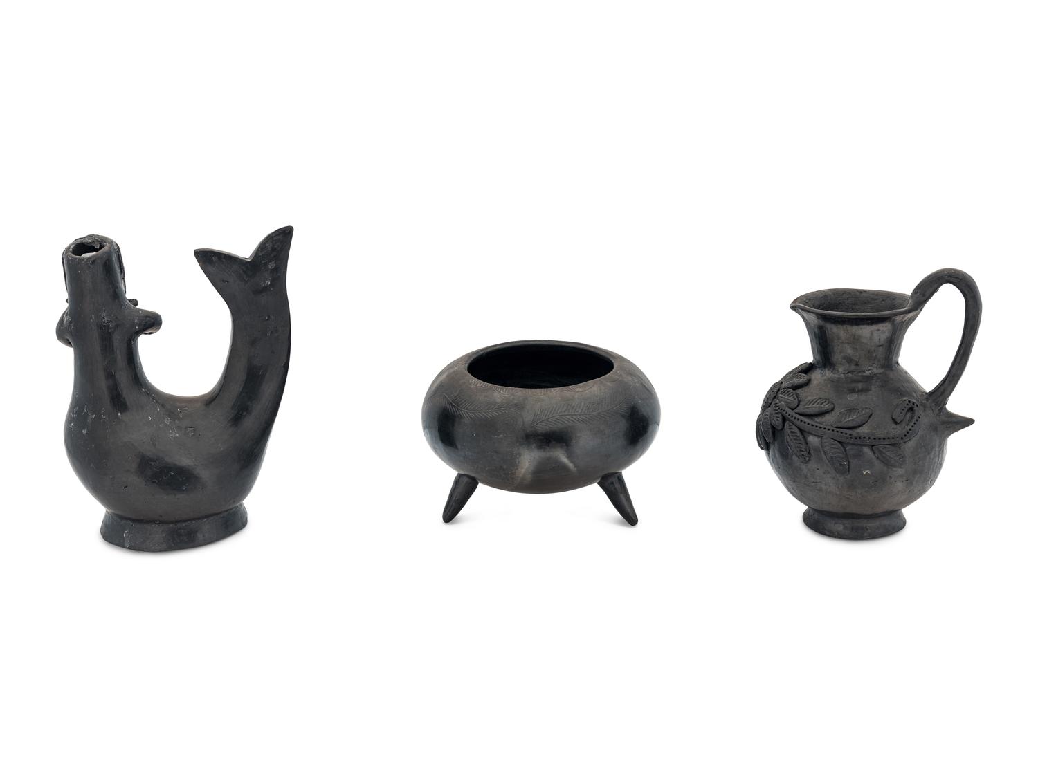 Three Dona Rosa Blackware Articles