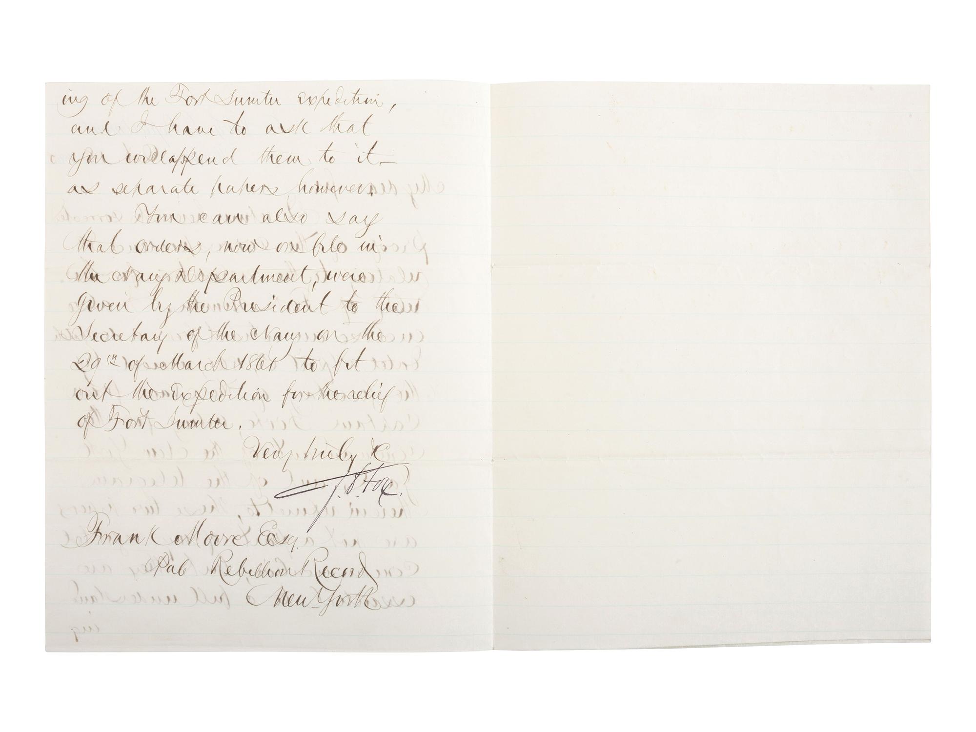 WELLES, Gideon (1802-1878). Letters and document associated with Welles, and other naval commanders.
