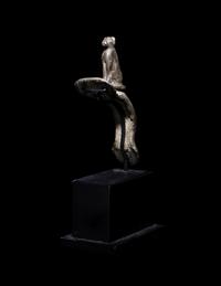 A Roman Bronze Handle with a Seated Cat