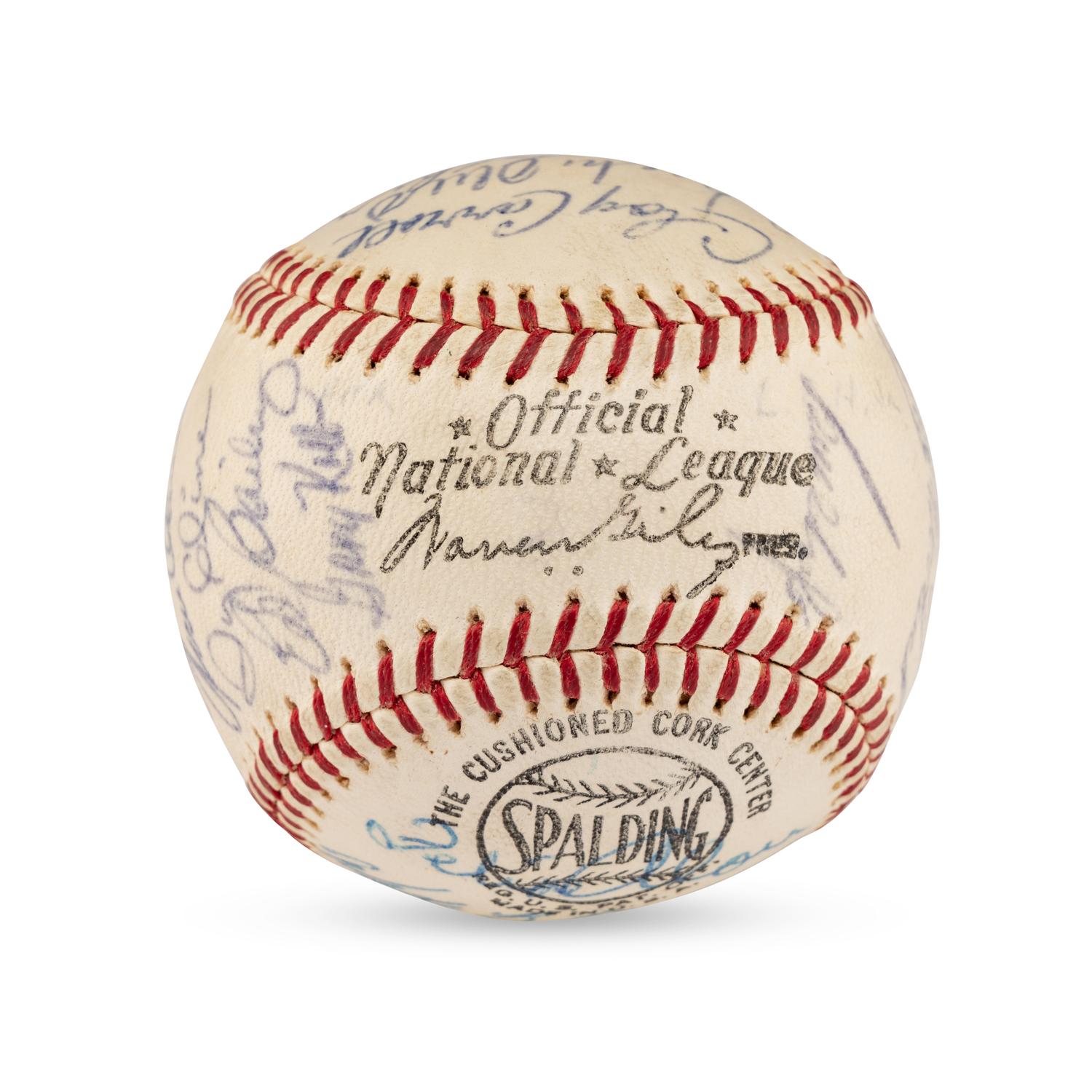 A 1964 Milwaukee Braves Team Signed Autograph Baseball Featuring Hank Aaron (Beckett Authentication Services Letter of Authenticity)