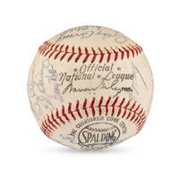 A 1964 Milwaukee Braves Team Signed Autograph Baseball Featuring Hank Aaron (Beckett Authentication Services Letter of Authenticity)