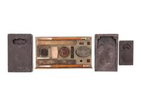 A Chinese Scholar's Calligraphy Set and Three Inkstones