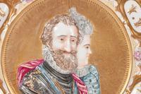 A Pair of Capodimonte Porcelain Relief Portrait Plates