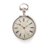 BRITISH, STERLING SILVER OPEN FACE POCKET WATCH