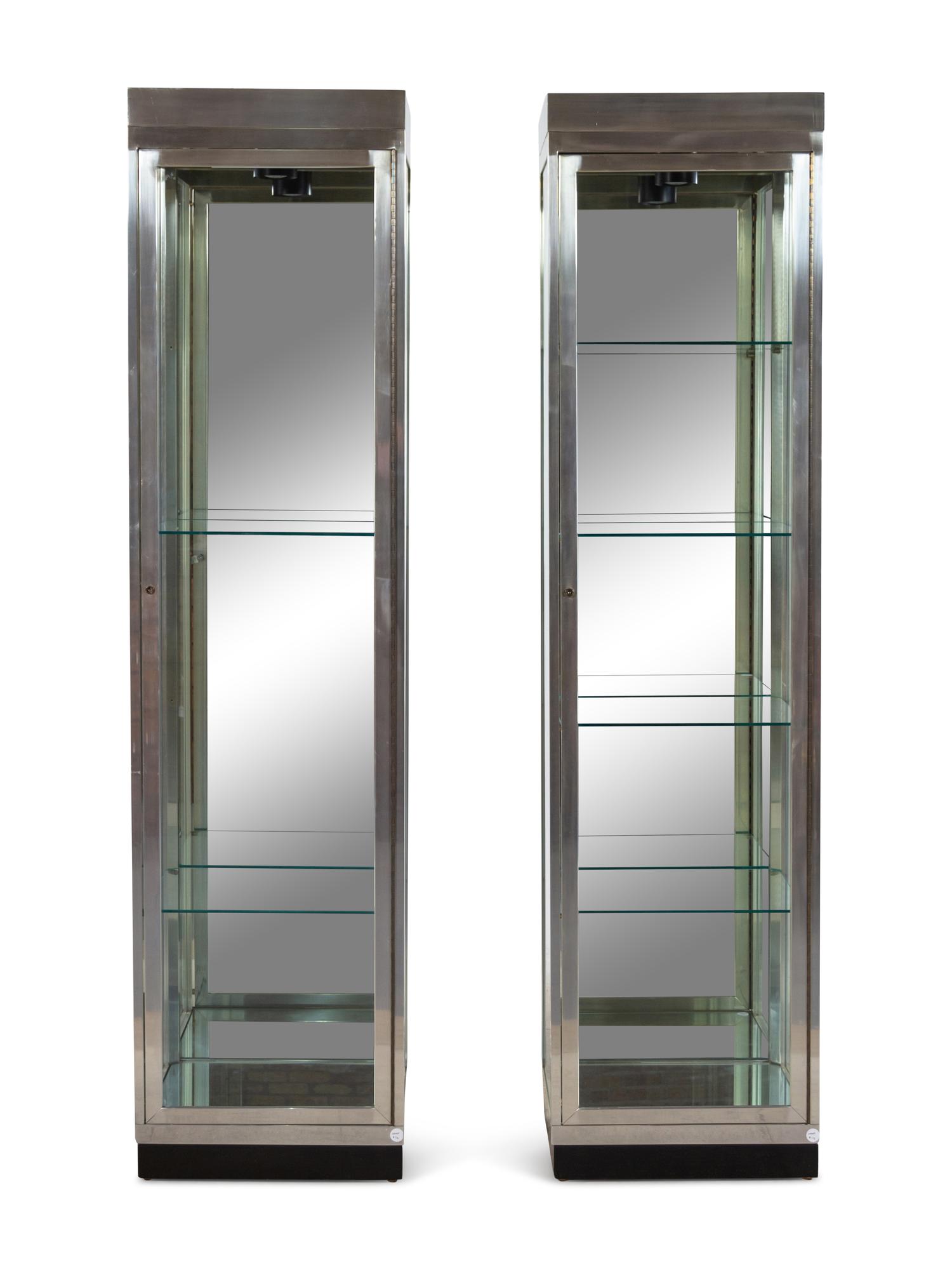 A Pair of Chromed Vitrines