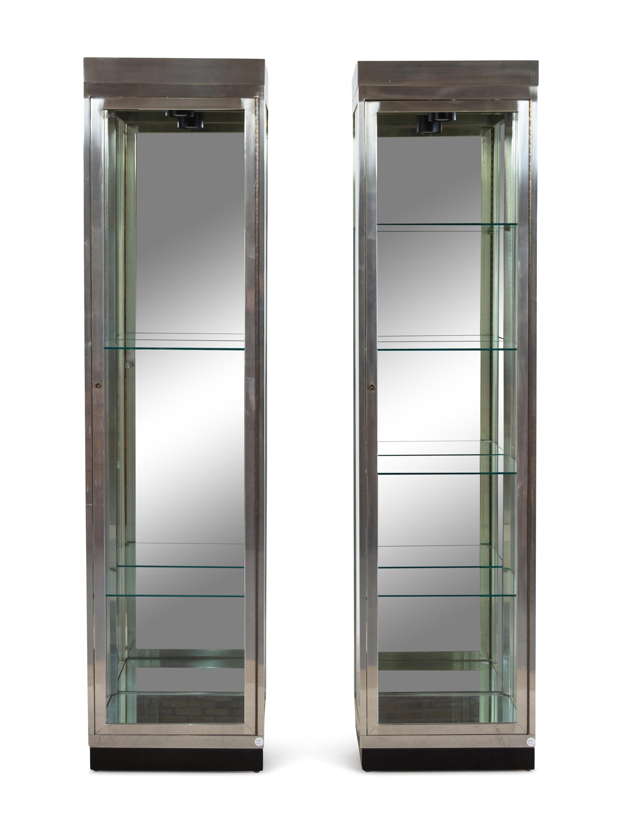 A Pair of Chromed Vitrines