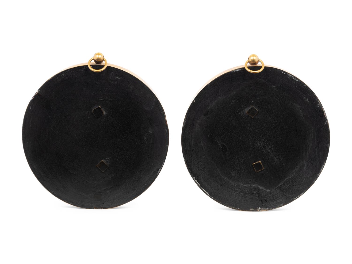 A Pair of Grand Tour Style Gilt Bronze Medallions