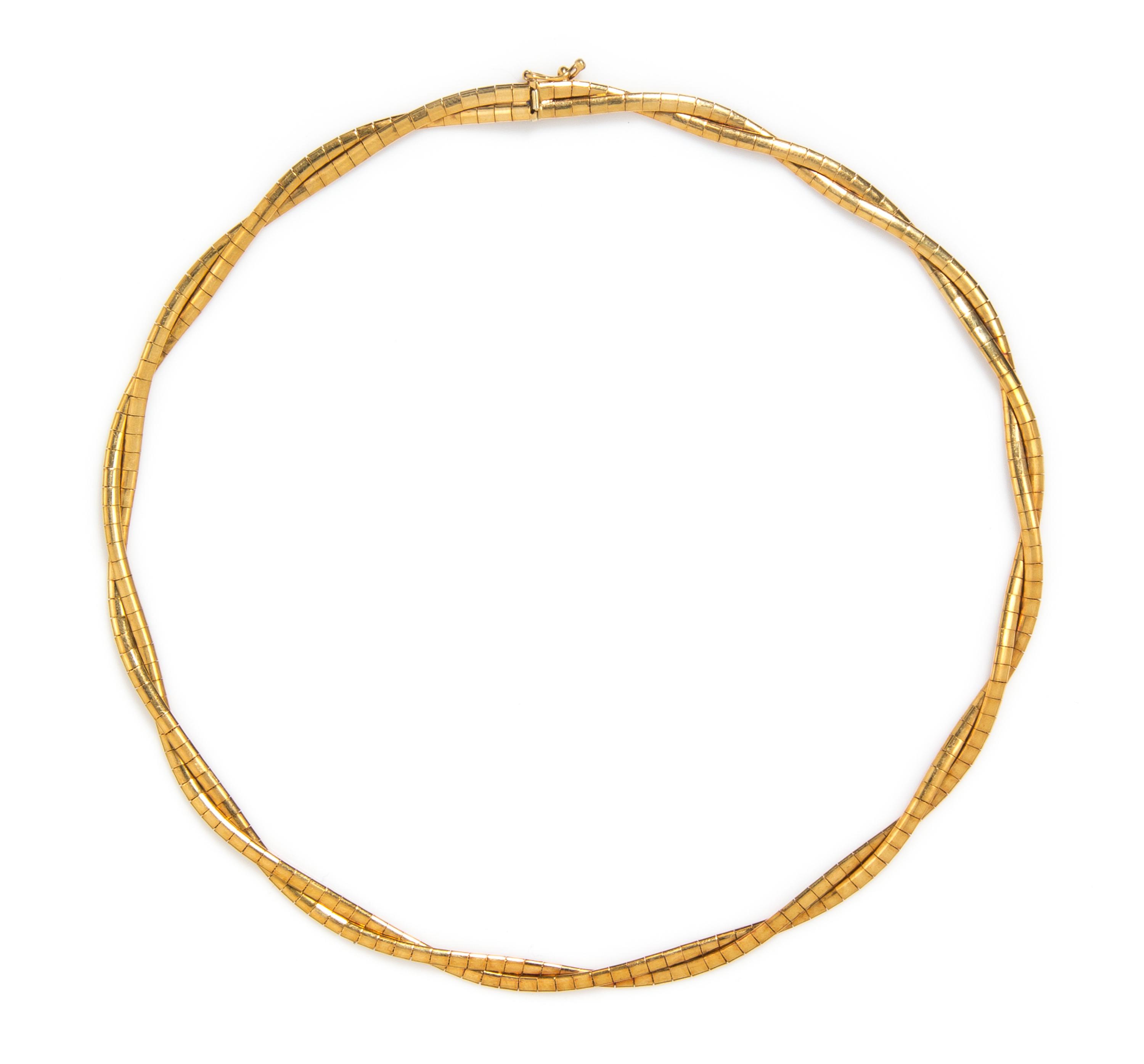 A 14 Karat Yellow Gold Omega Necklace, 16.40 dwts.