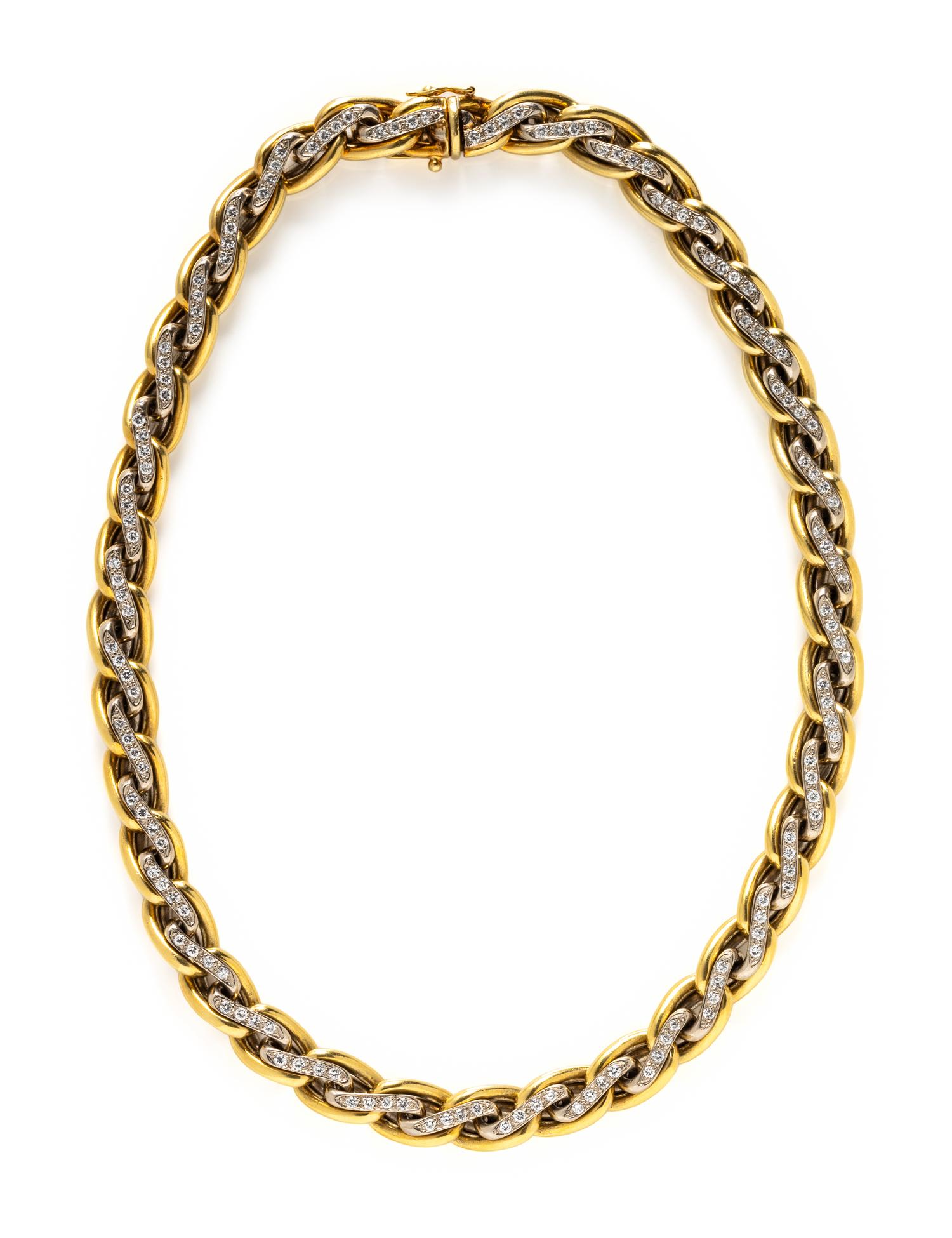 BICOLOR GOLD AND DIAMOND NECKLACE