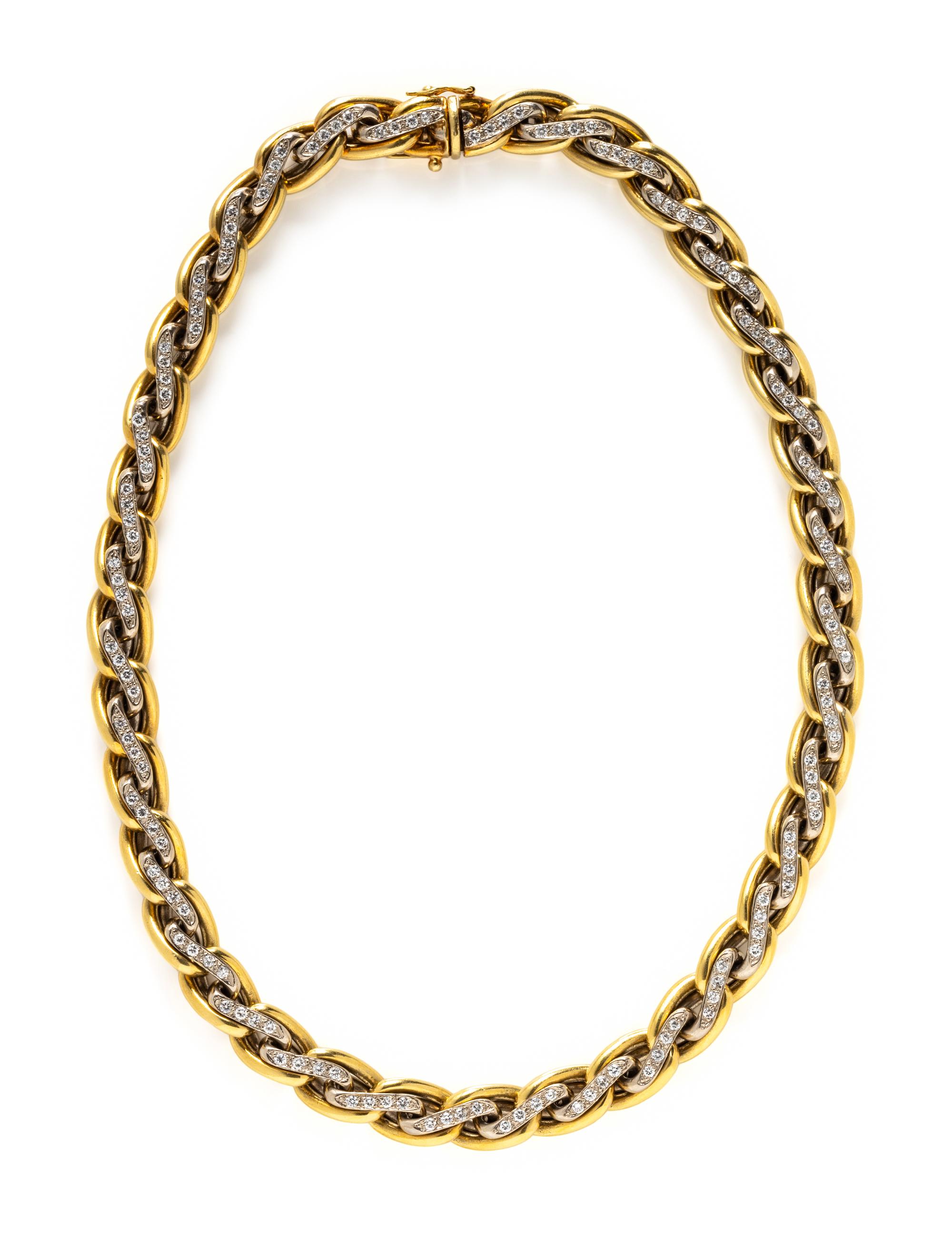 BICOLOR GOLD AND DIAMOND NECKLACE