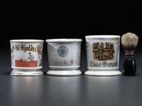 Three Tradesmen's Porcelain Occupational Shaving Mugs