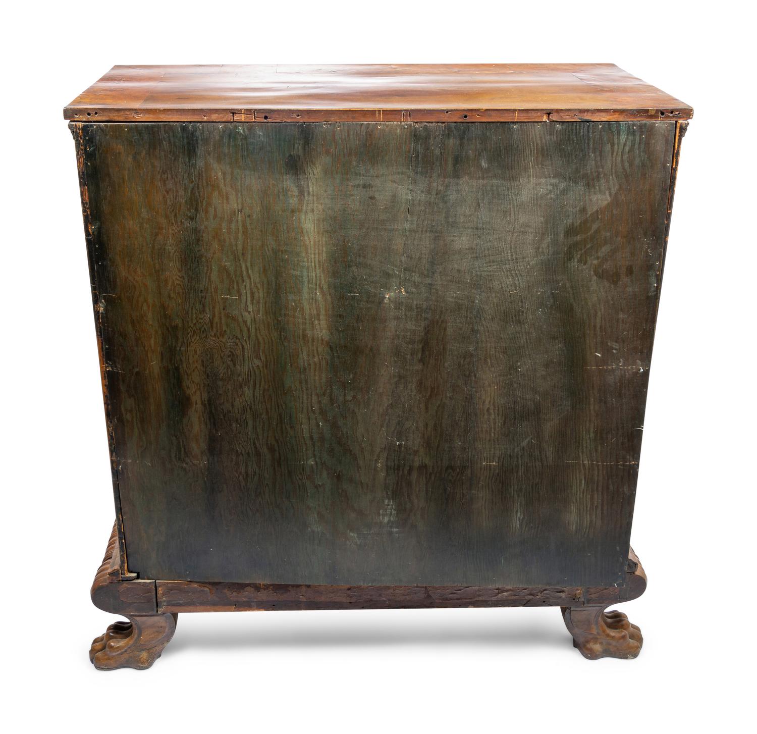An English Burl Walnut Chest of Drawers