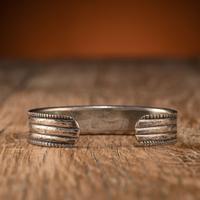 Navajo Chiseled Silver Cuff Bracelet, with C.G. Wallace IACB Stamp