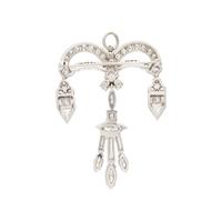Diamond and Platinum Pendant Brooch