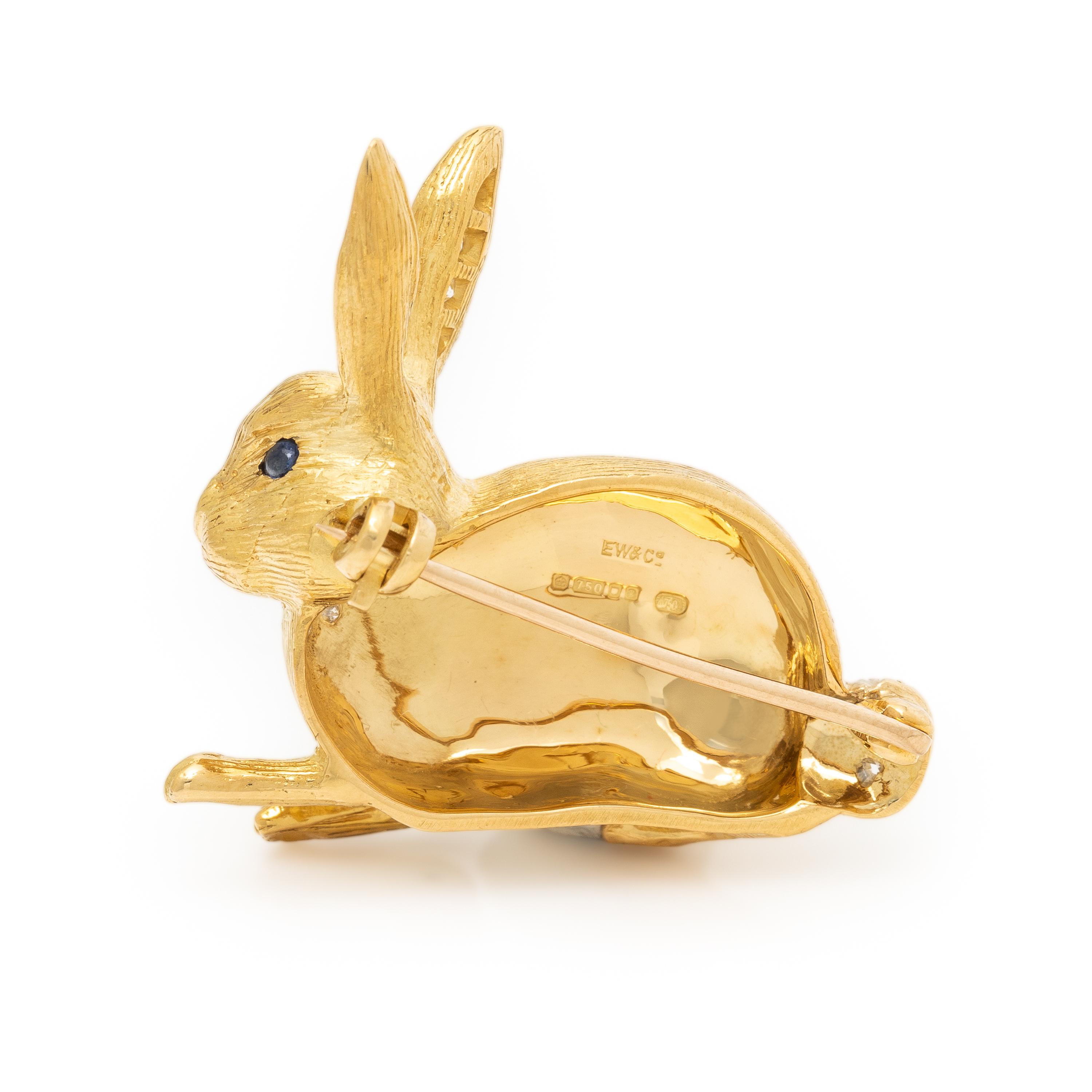 E. Wolfe & Co., Yellow Gold and Diamond Bunny Brooch