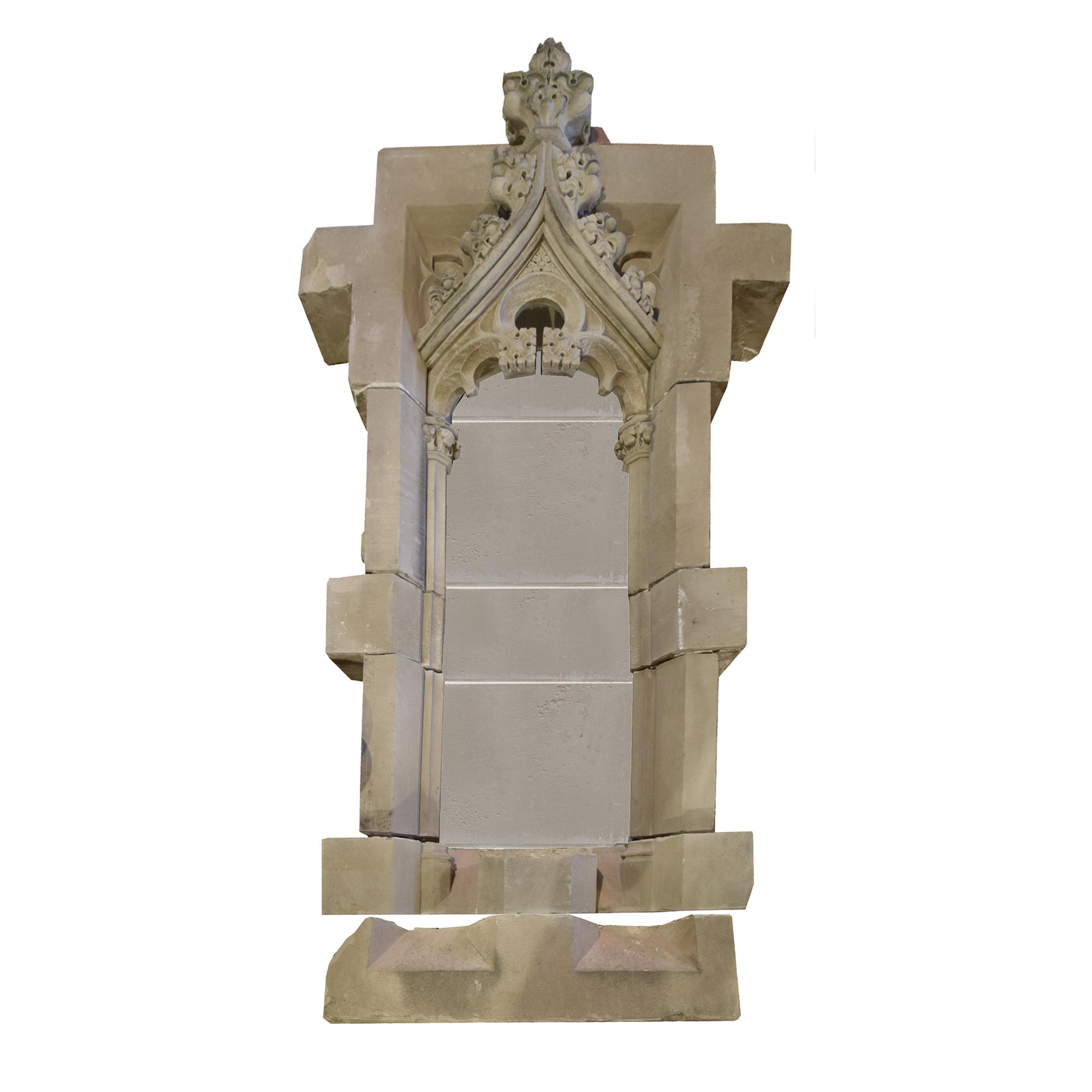 A Carved Limestone Architectural Niche 56" W x 16" D x 122" H — United States, Circa 1920