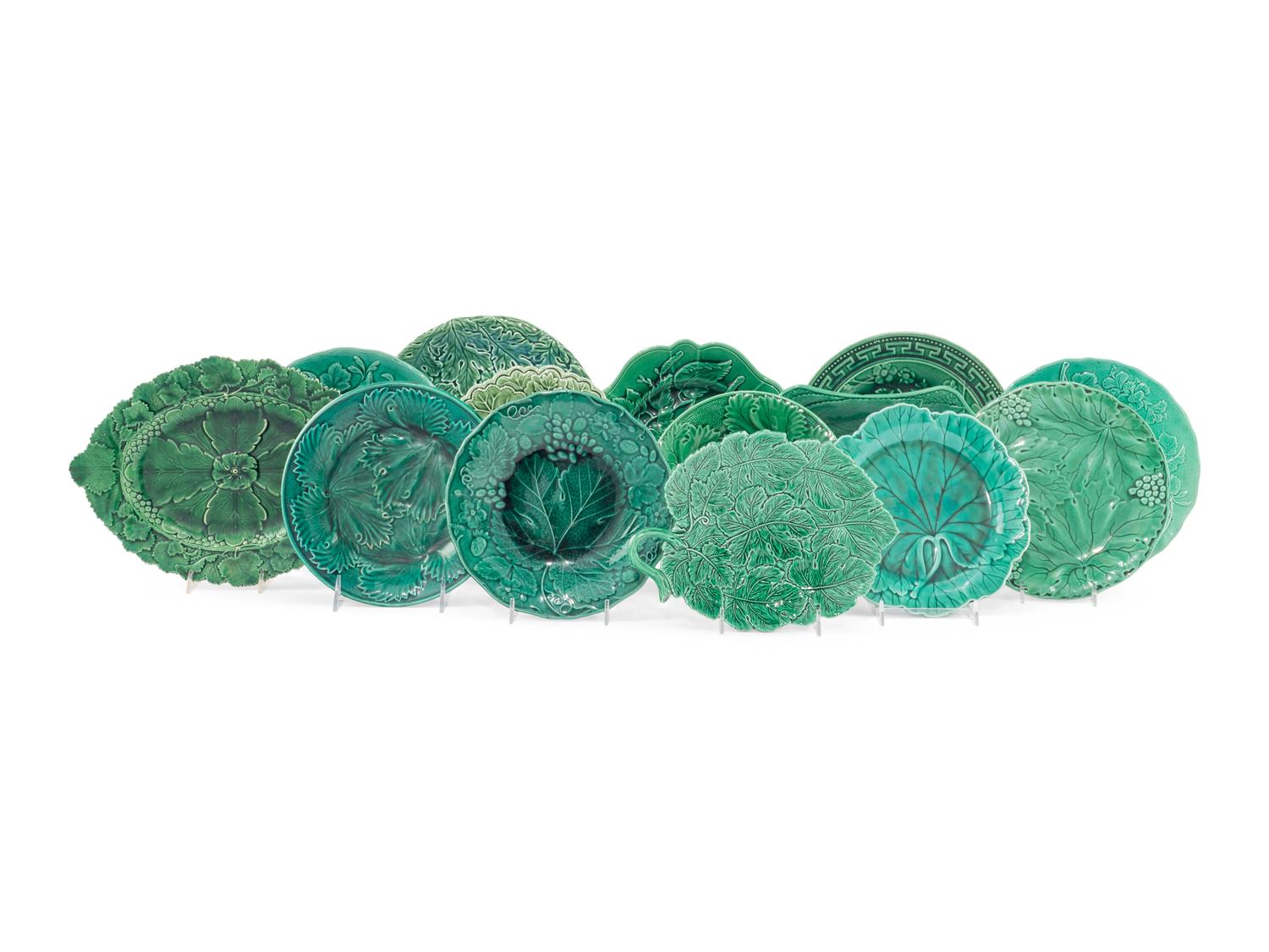 A Collection of Green Glazed Earthenware Articles