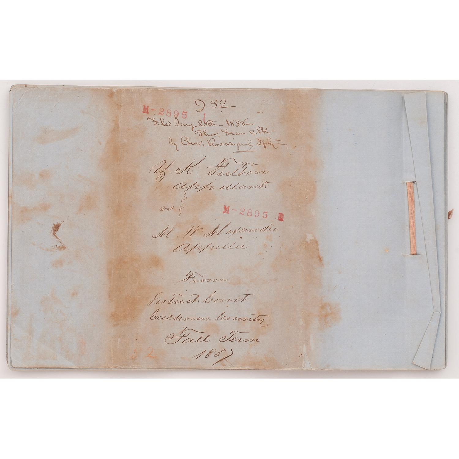 [AUTOGRAPHS & MANUSCRIPTS]. Manuscript transcript of 1850s Court Appeal made by Texan who fled New Orleans during a Yellow Fever outbreak.