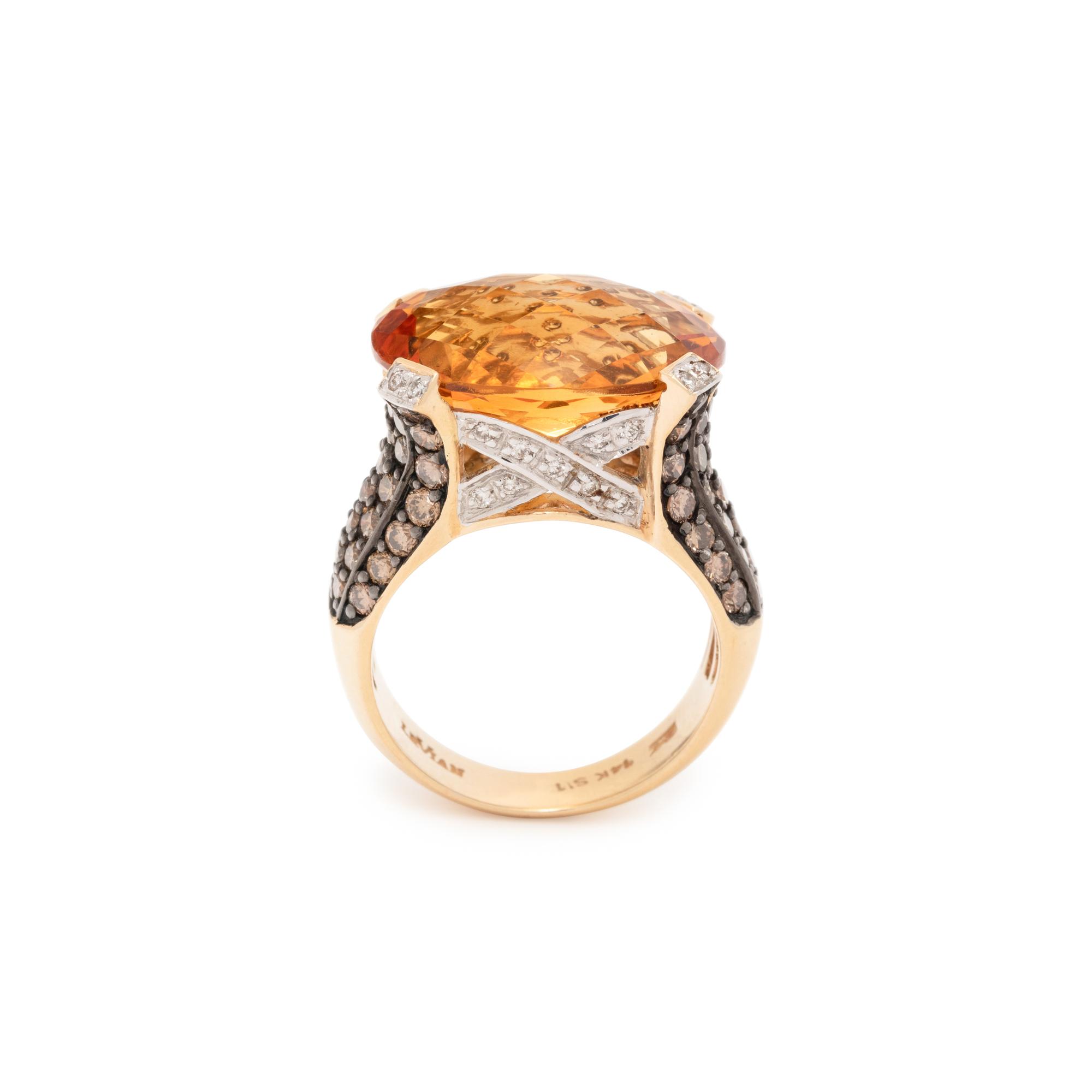 LE VIAN, CITRINE, DIAMOND AND COLORED DIAMOND RING