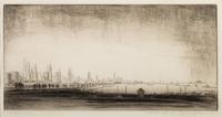 [CHICAGO ARCHITECTURE]. A group of 10 drypoint etchings by Otto J. Schnieder, Karl Warren, S. Chester Danforth and others, including: