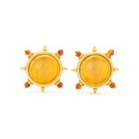 ELIZABETH LOCKE, CITRINE AND AMBER INTAGLIO EARCLIPS