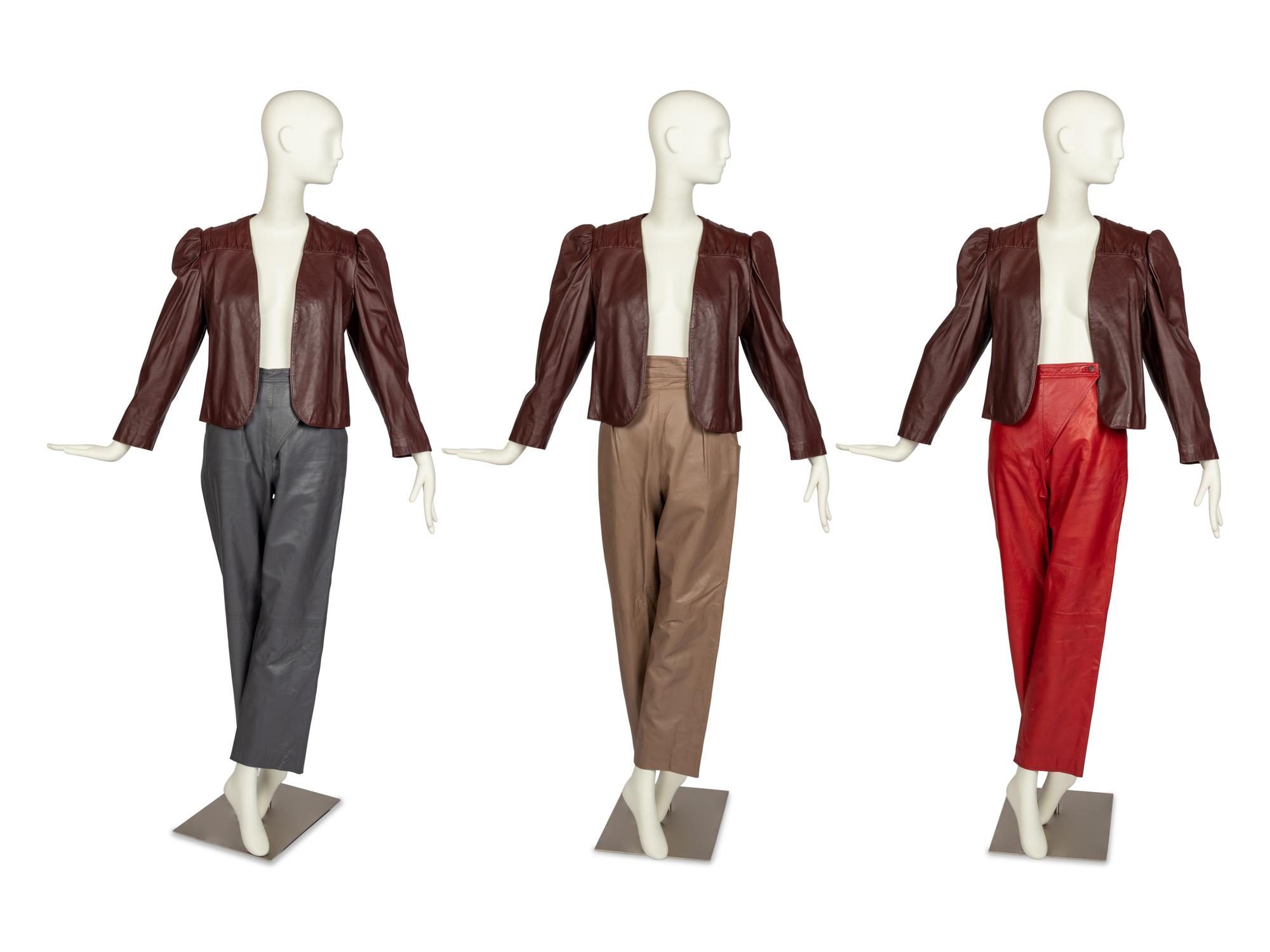 Six Designer Leather Items: Fendi & Gianfranco Ferre, 1980s