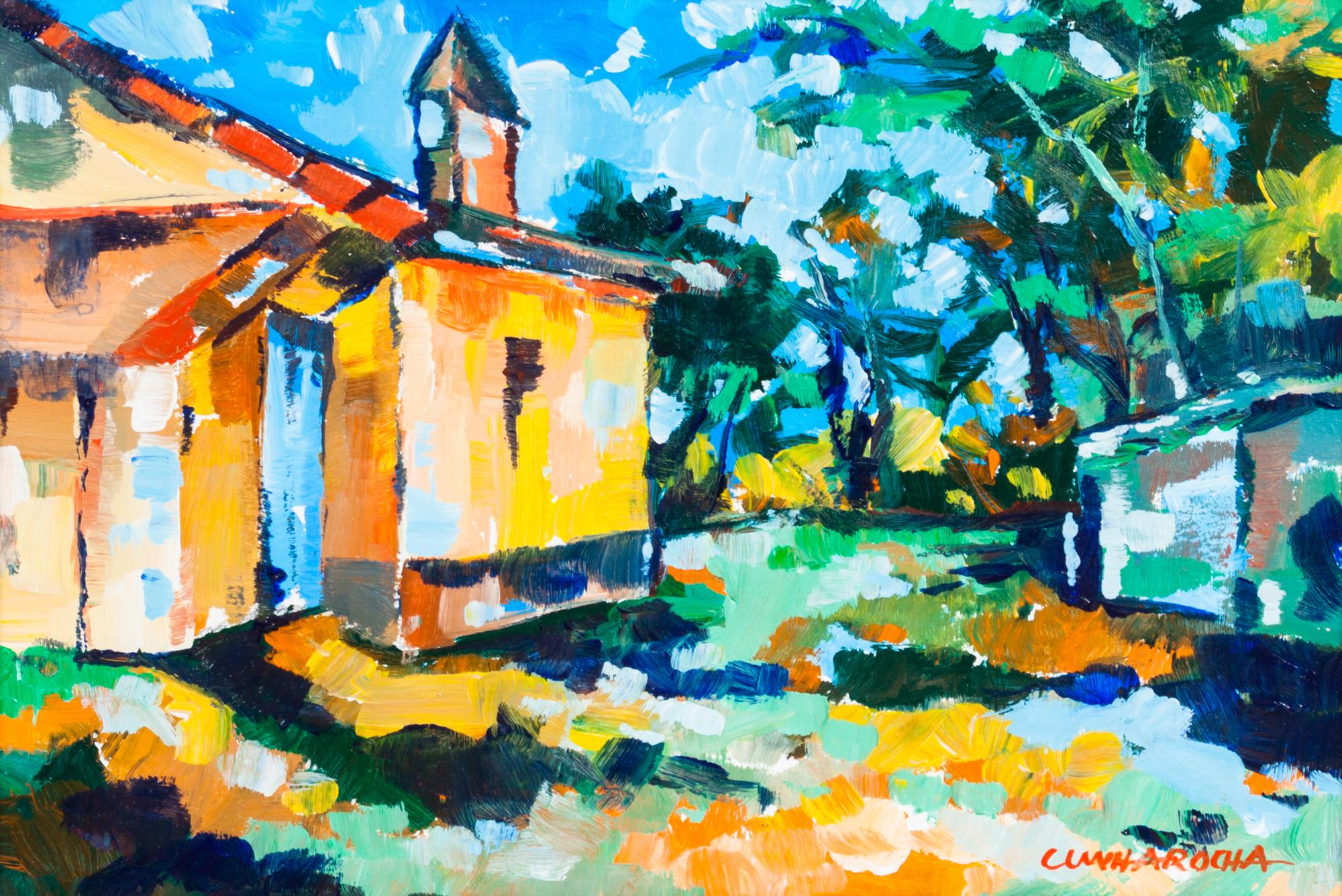 Cunha Rocha, (20th century), Two works: Landscapes with Buildings
