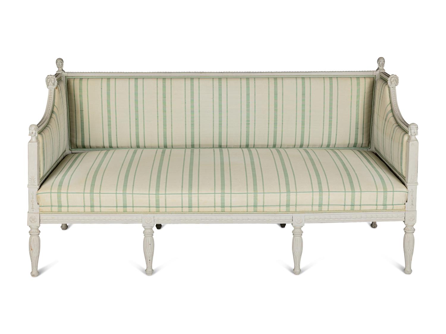 A Swedish Neoclassical Grey-Painted Sofa
