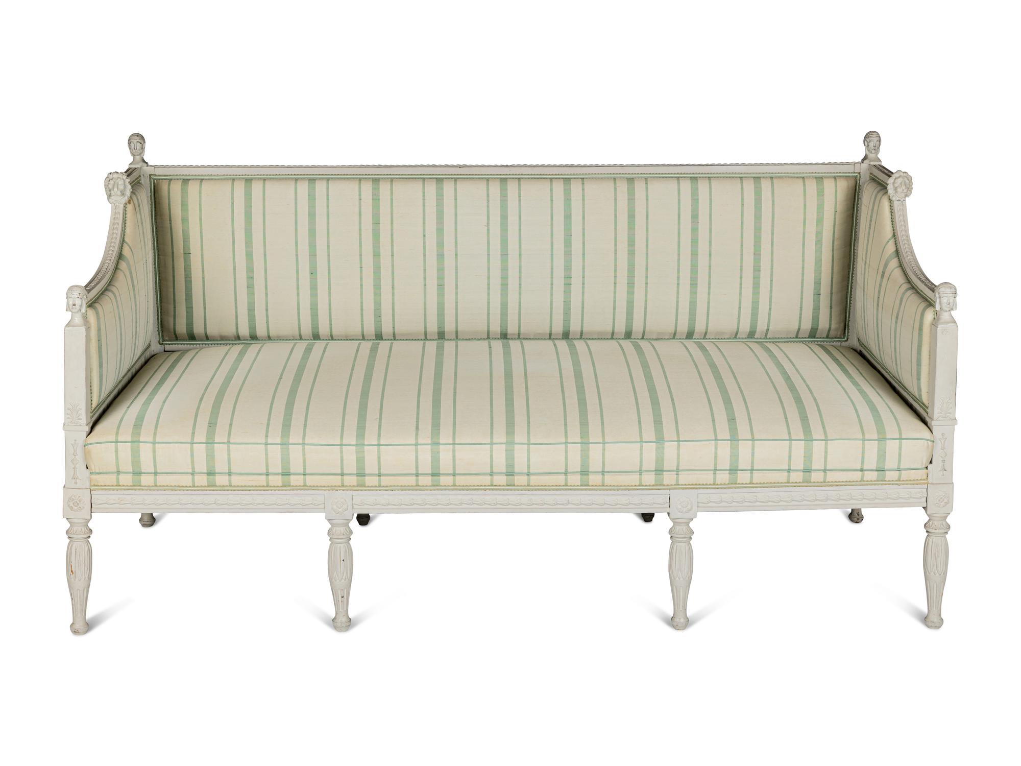 A Swedish Neoclassical Grey-Painted Sofa