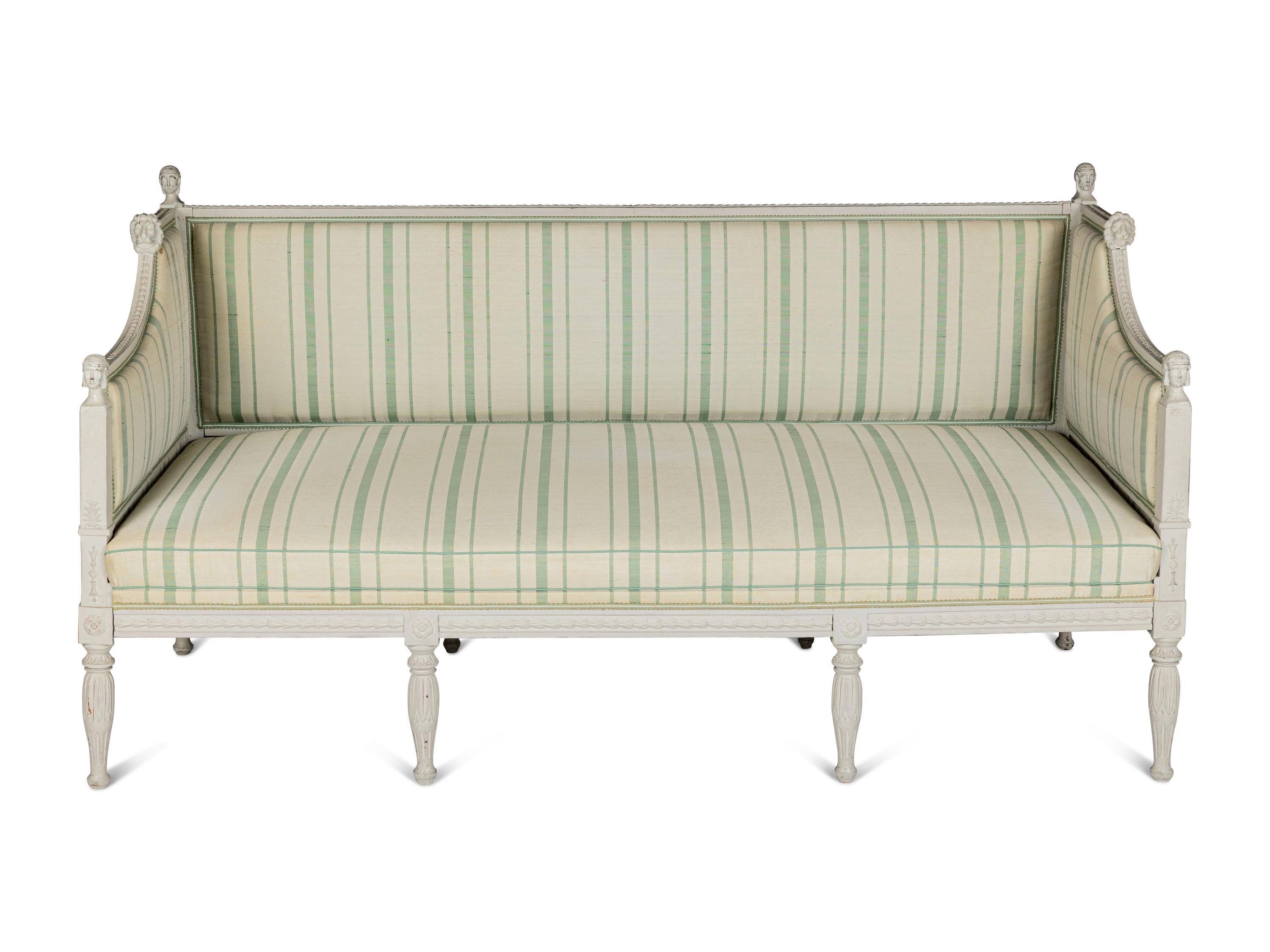 A Swedish Neoclassical Grey-Painted Sofa