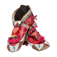 Sioux Quilled and Beaded Hide Moccasins