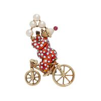 YELLOW GOLD, MULTIGEM AND ENAMEL CLOWN BROOCH