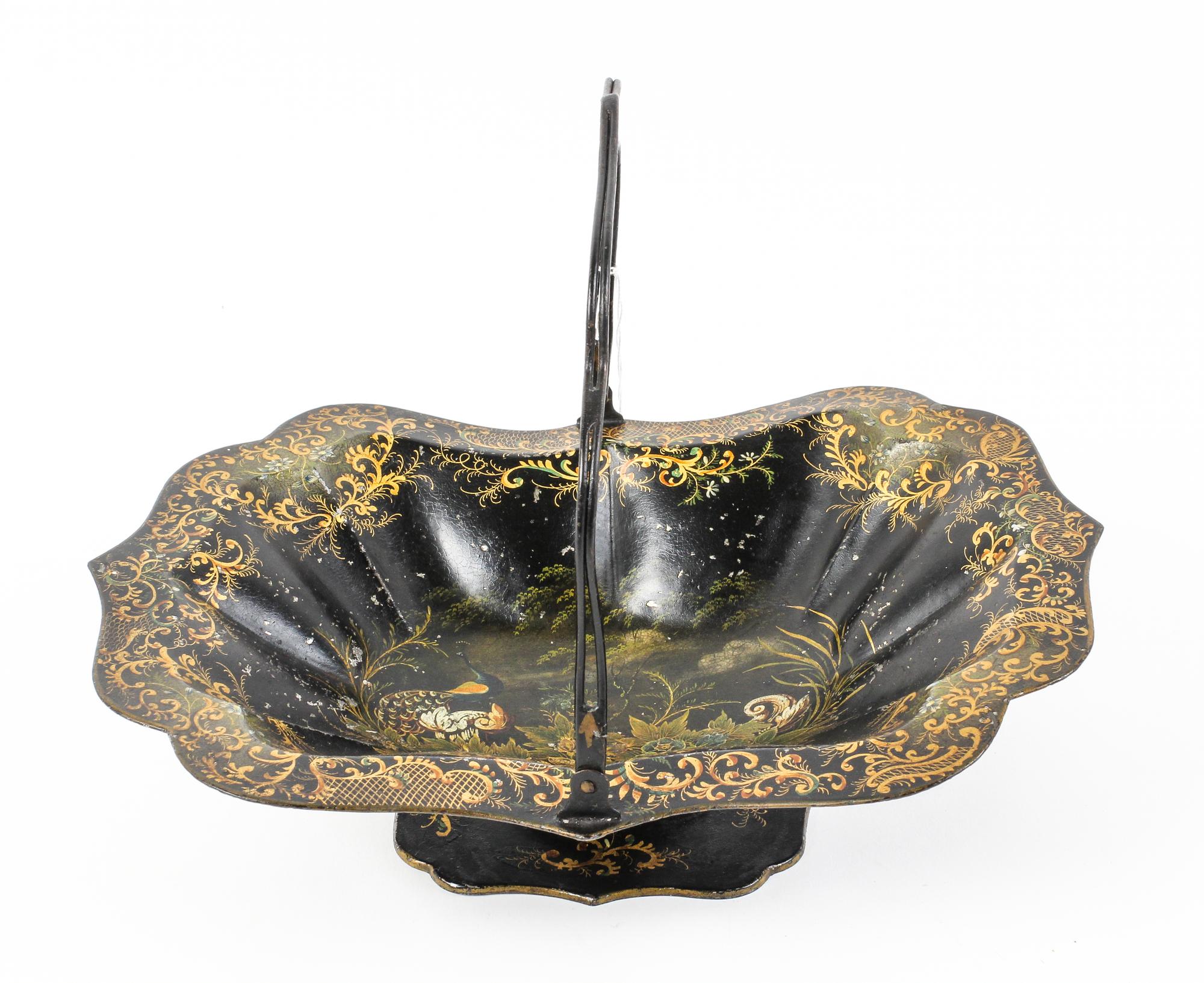 A Victorian Tole Basket