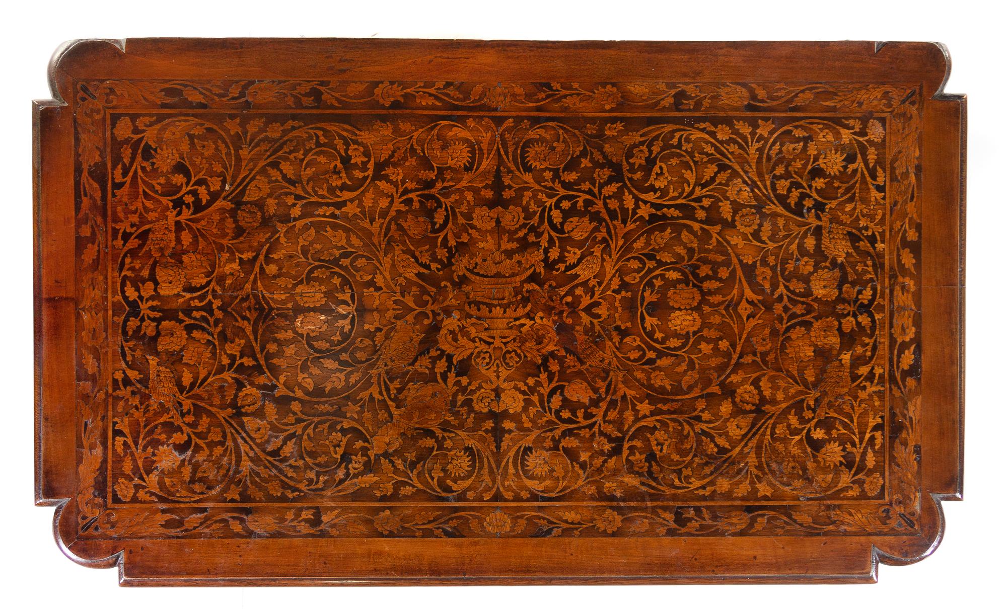 A Dutch Marquetry Chest of Drawers Height 34 x width 33 x depth 19 1/2 inches. — 18TH CENTURY