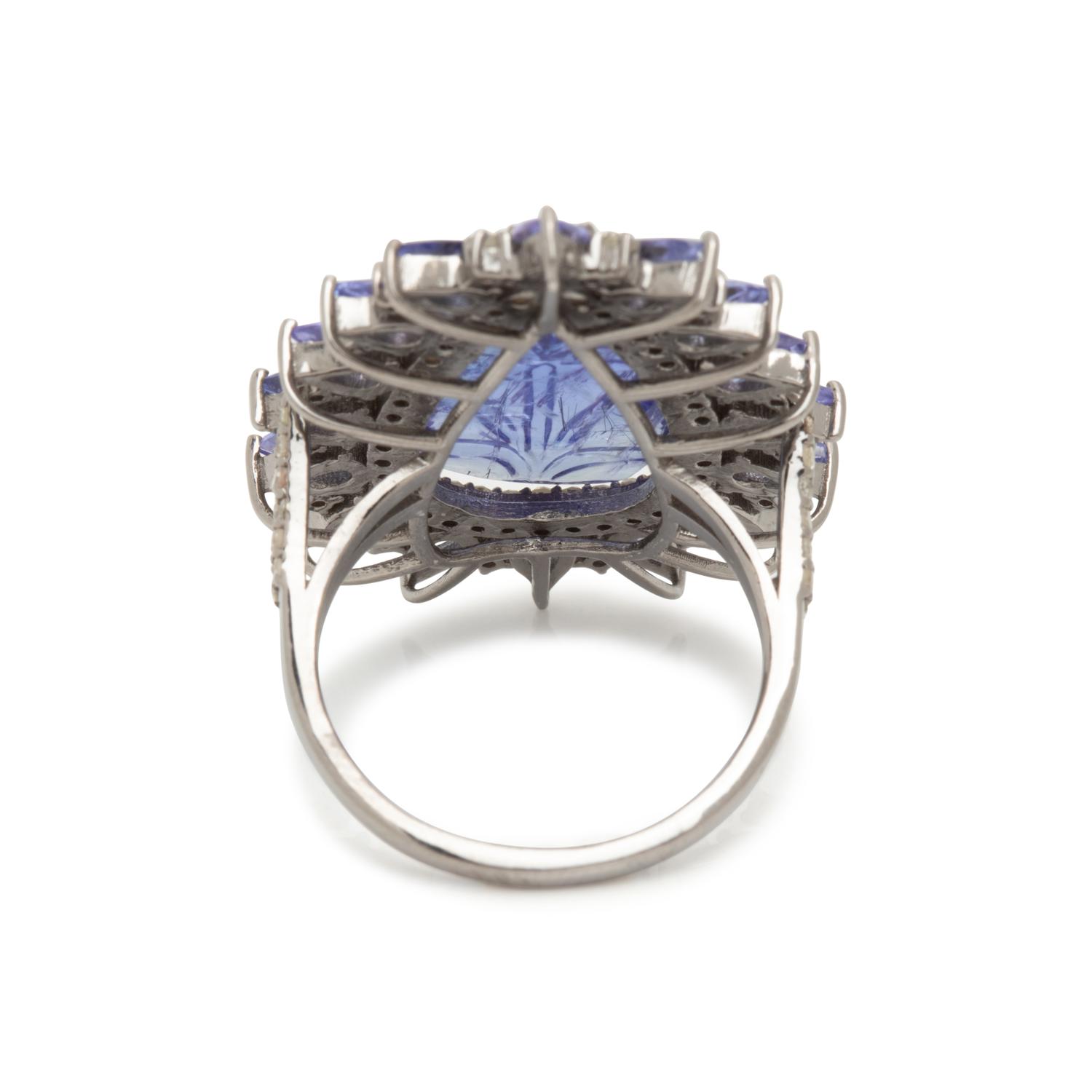 TANZANITE AND DIAMOND RING