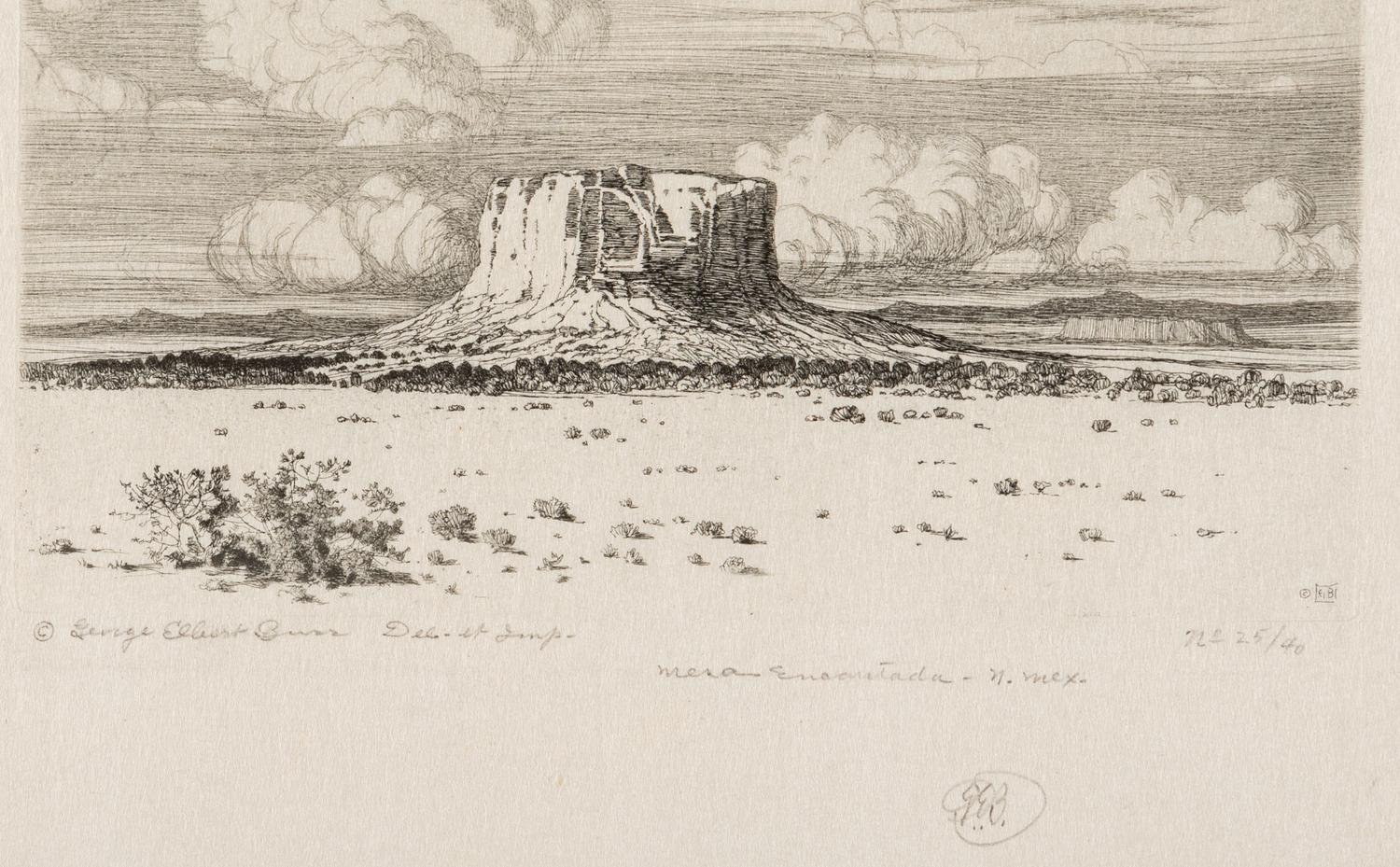 Three Works: Mesa Encantada, N. Mex, Pinon Trees - New Mexico, and Navajo Church