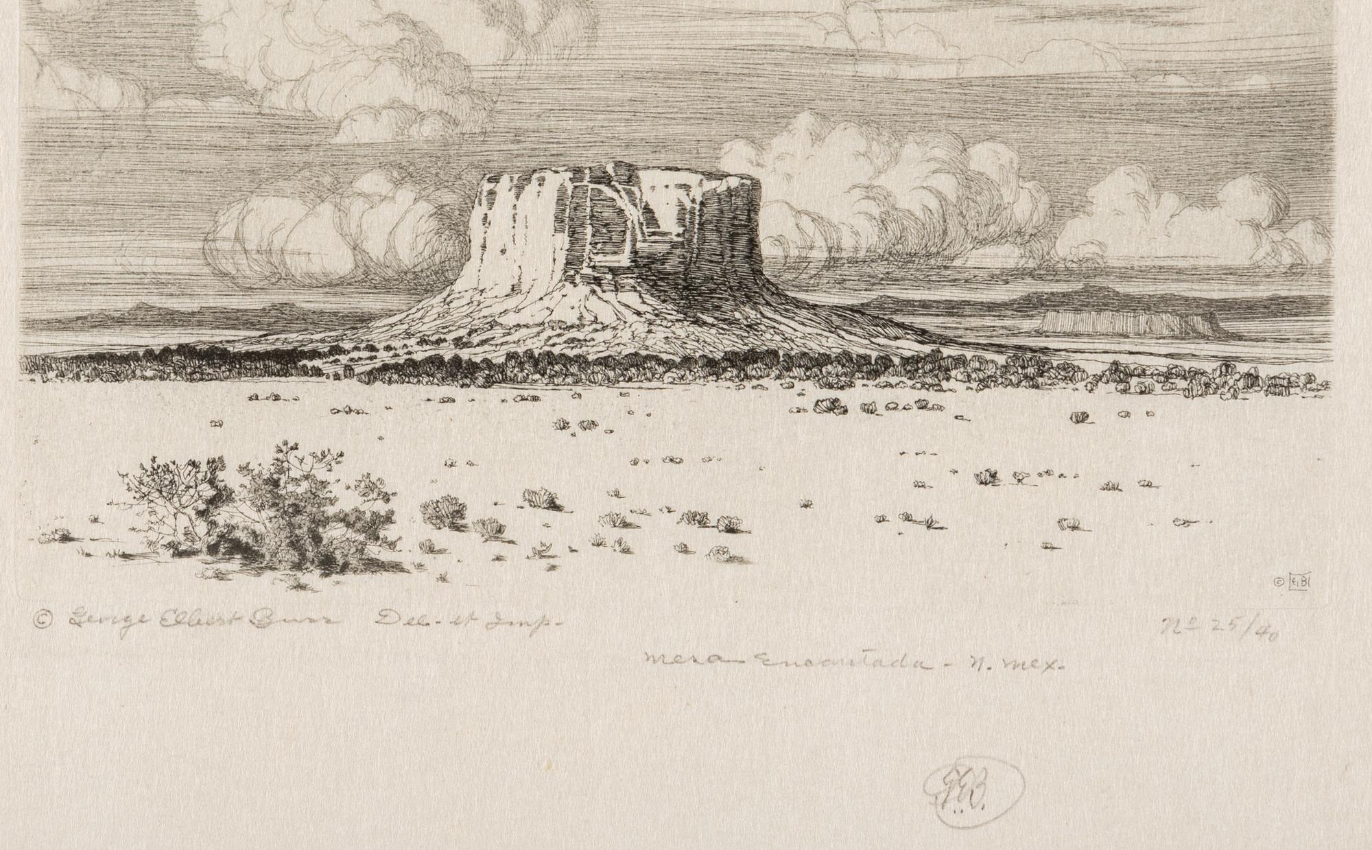 Three Works: Mesa Encantada, N. Mex, Pinon Trees - New Mexico, and Navajo Church