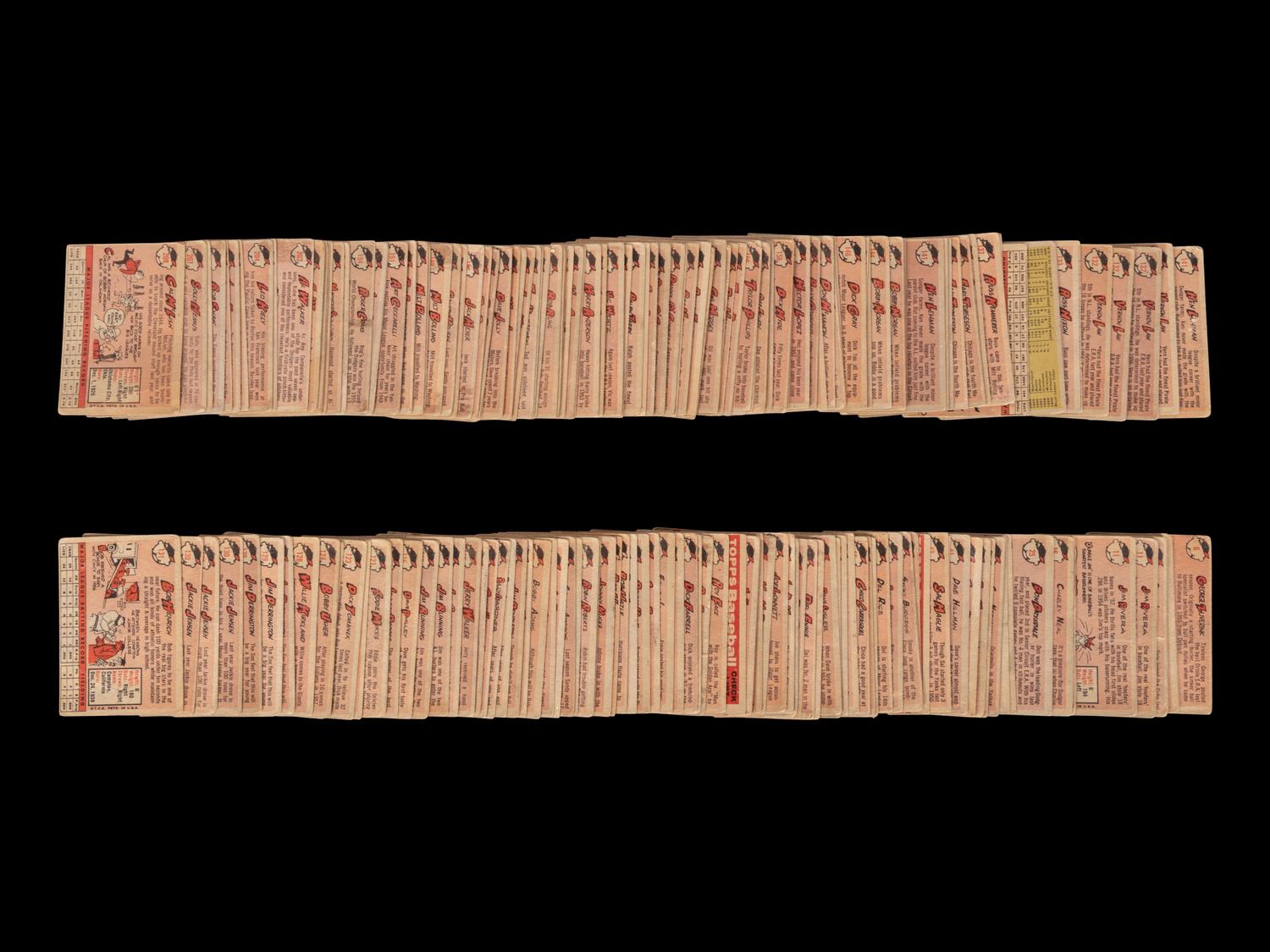 A Group of Over 800 Assorted 1958 Topps Baseball Cards Including Mickey Mantle, Roger Maris Rookie, and Multiple Hall of Famers