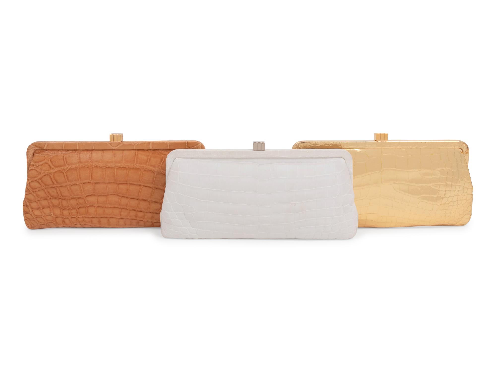Six Lambertson Truex Exotic Skin Frame Clutch Bags