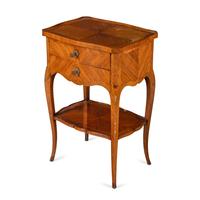 A Pair of Louis XV Style Tulipwood Side Tables