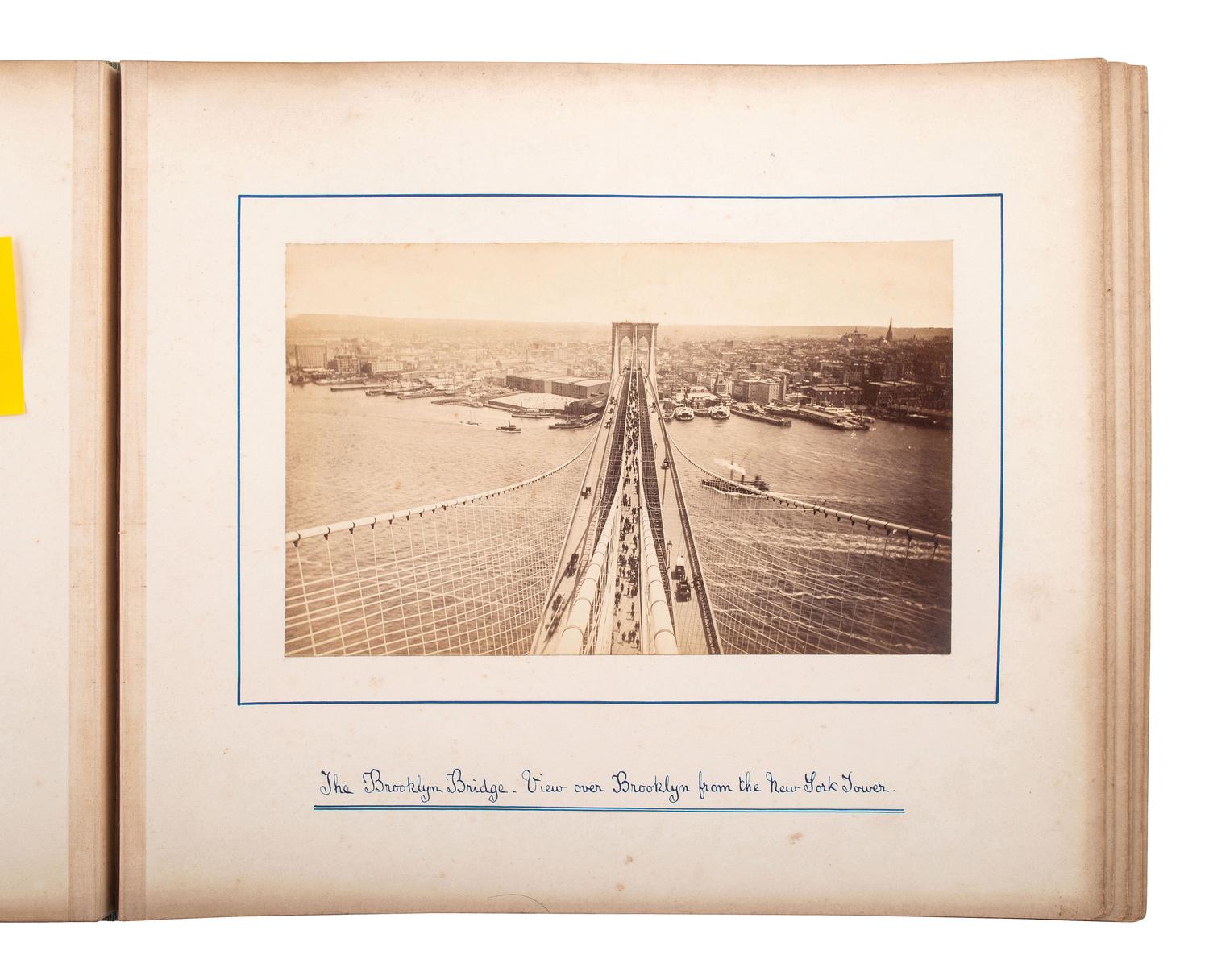 [EARLY PHOTOGRAPHY] -- [NEW YORK]. Album with photographs documenting a trip to New York, 1886.
