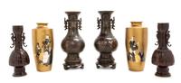 Three Pairs of Bronze Vases Height of largest 10 inches. — LATE 19TH-20TH CENTURY