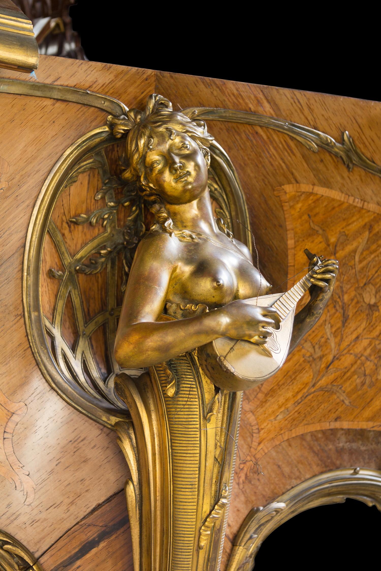 A C. Bechstein Gilt Bronze Mounted Marquetry Grand Piano Height 41 x width 73 x length 100 inches. — CIRCA 1900