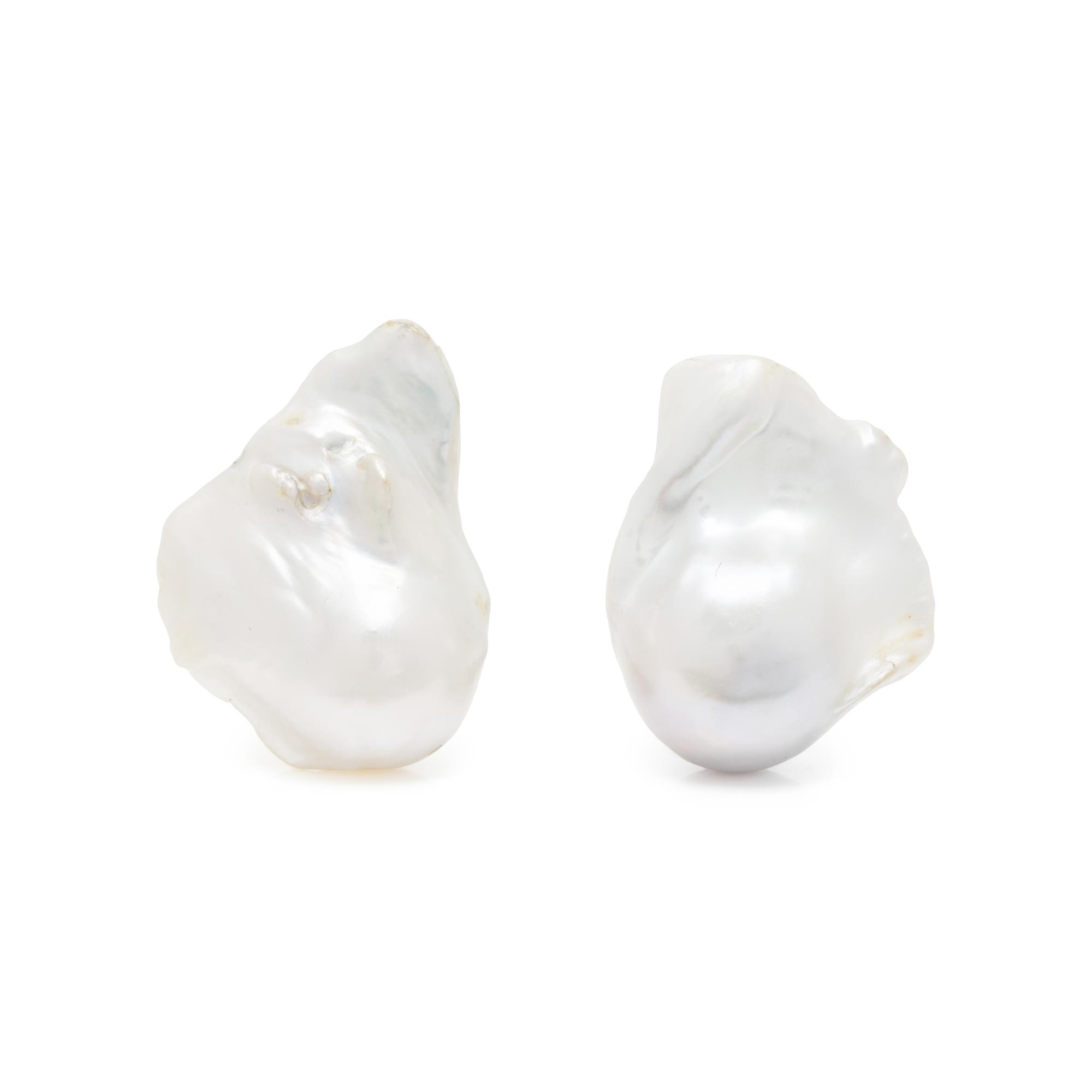 GABRIELA HEARST, CULTURED BAROQUE PEARL CLIP EARRINGS