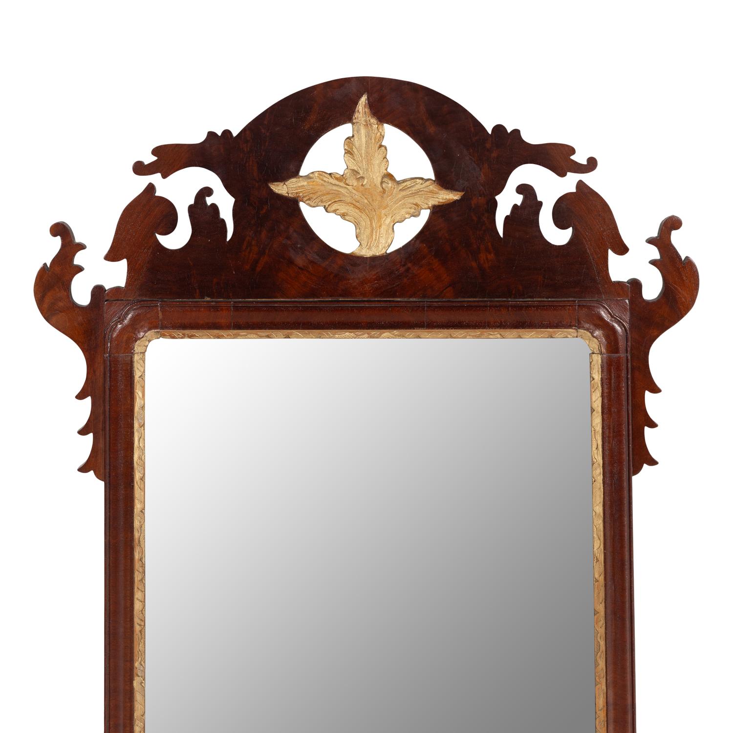 A Chippendale Parcel-Gilt Mahogany Mirror