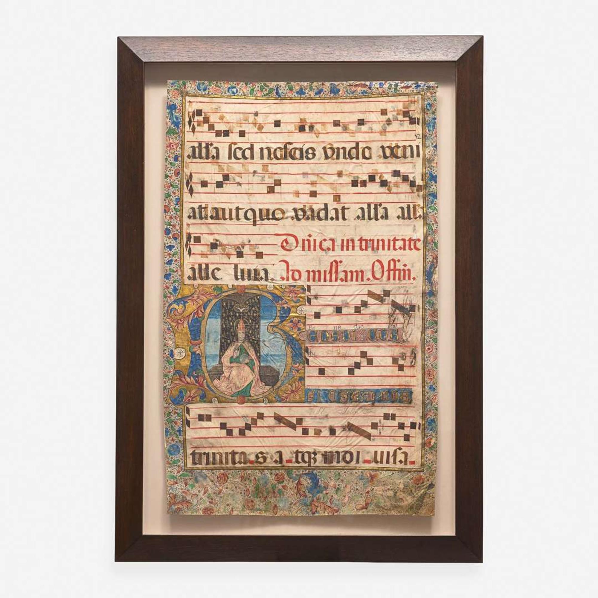 An Illuminated Gradual Leaf 16th century or earlier