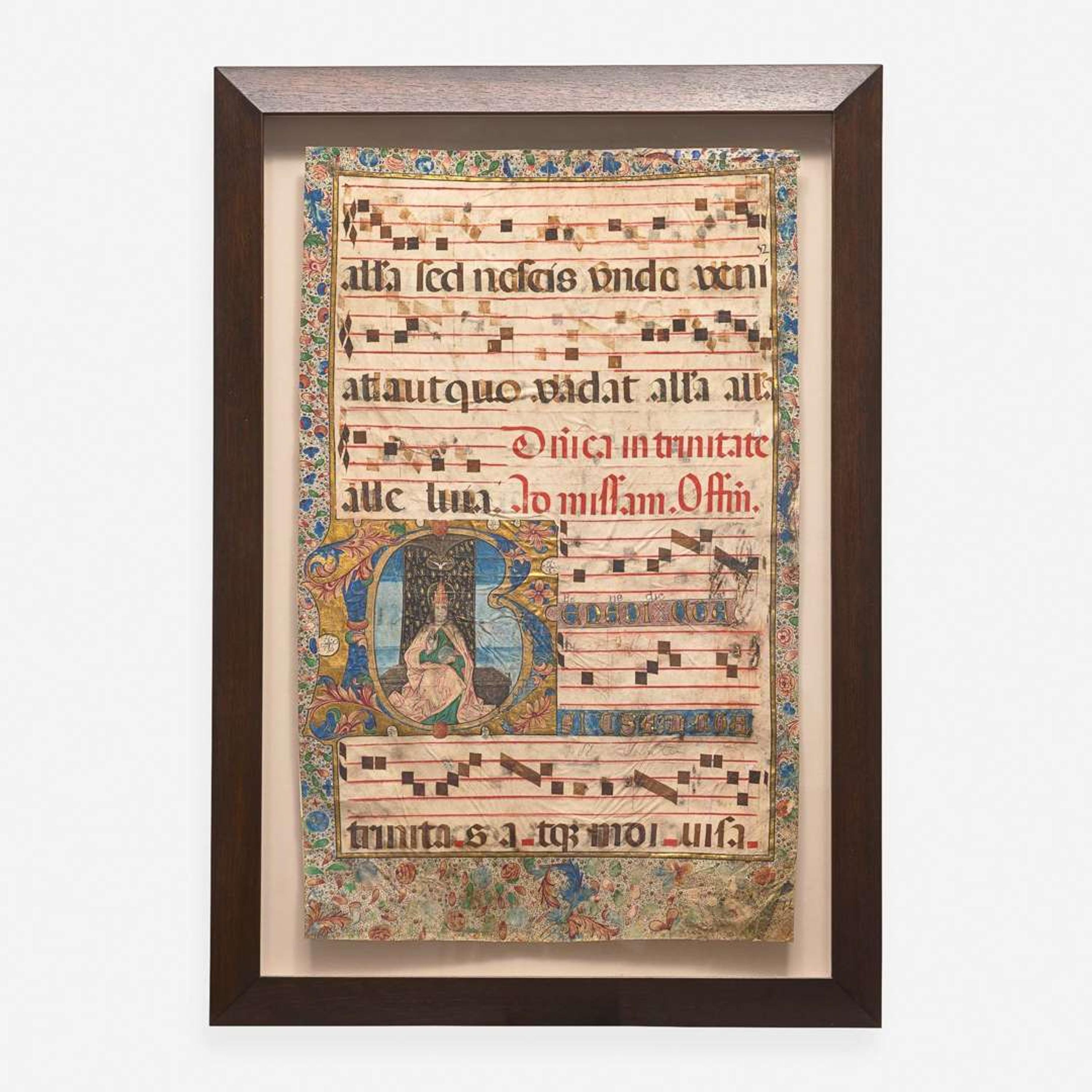 An Illuminated Gradual Leaf 16th century or earlier