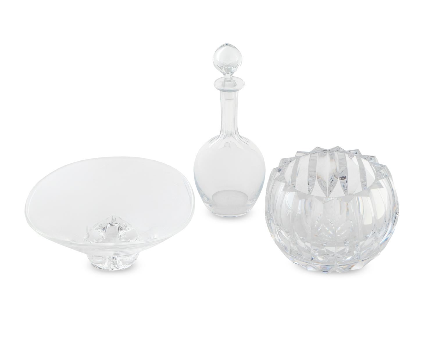 Three Modern Clear Glass Articles