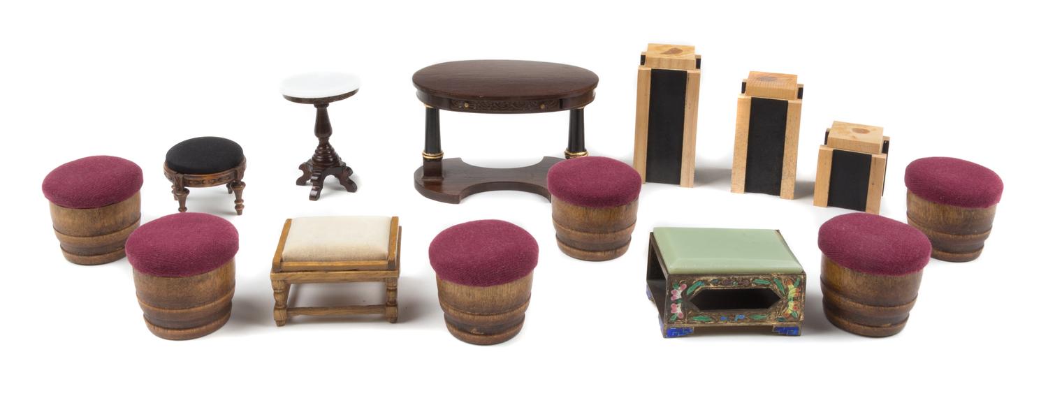 Fourteen Furniture Articles Height of tallest 2 7/8 inches. — Various Makers