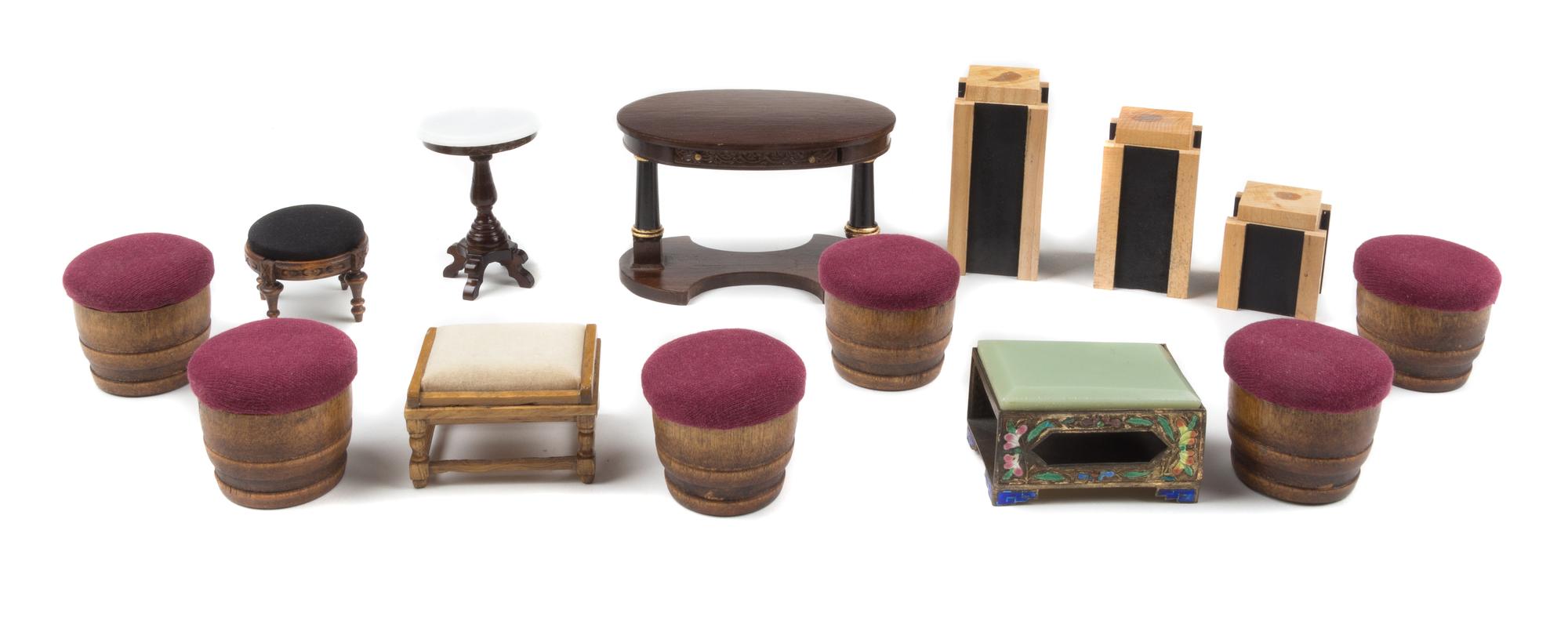 Fourteen Furniture Articles Height of tallest 2 7/8 inches. — Various Makers